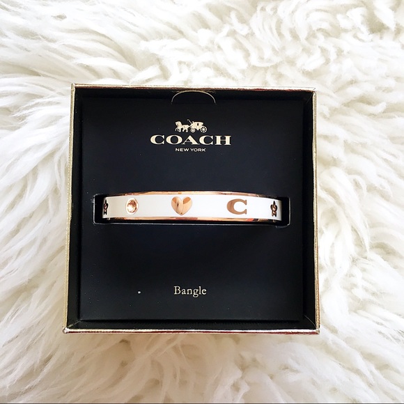 COACH Enamel Motif Bangle Rs/Chalk white - Picture 3 of 4